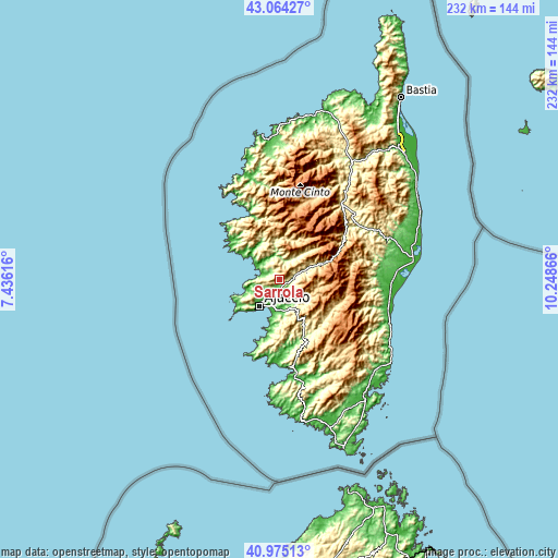 Topographic map of Sarrola
