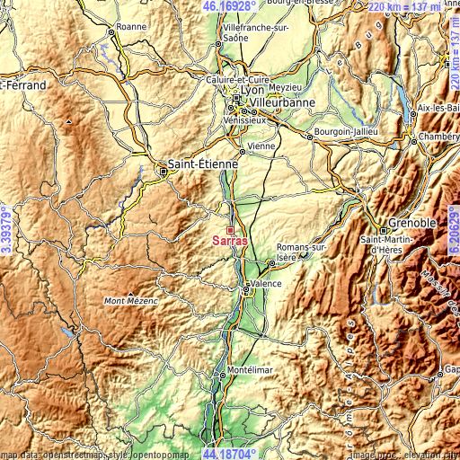 Topographic map of Sarras