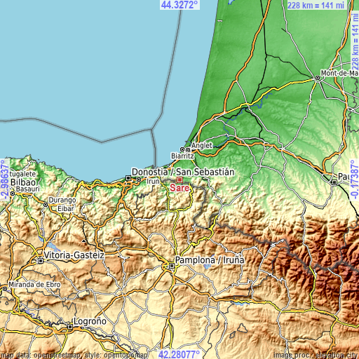 Topographic map of Sare