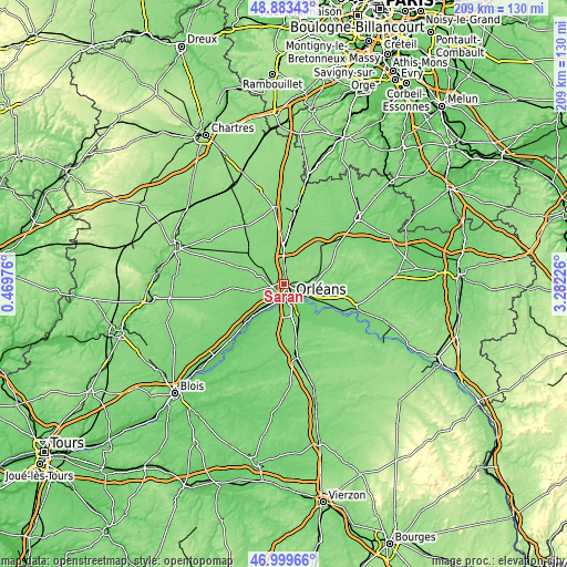 Topographic map of Saran