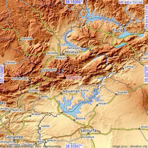 Topographic map of Yarpuzlu