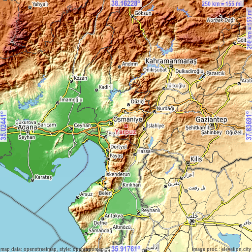 Topographic map of Yarpuz