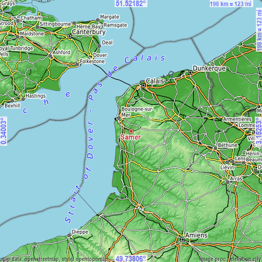 Topographic map of Samer