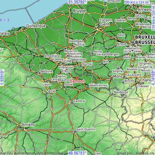 Topographic map of Saméon