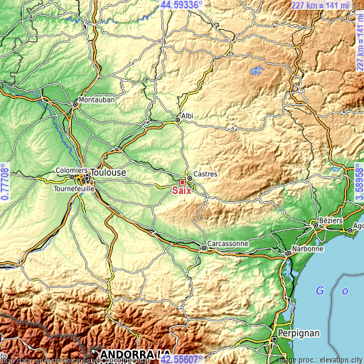 Topographic map of Saïx