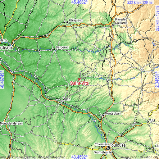 Topographic map of Saint-Vite