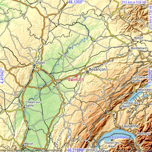 Topographic map of Saint-Vit