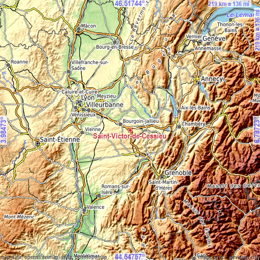 Topographic map of Saint-Victor-de-Cessieu