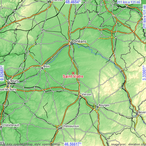 Topographic map of Saint-Viâtre