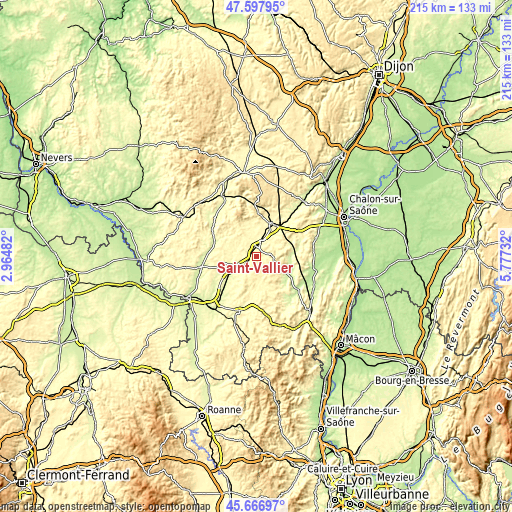 Topographic map of Saint-Vallier