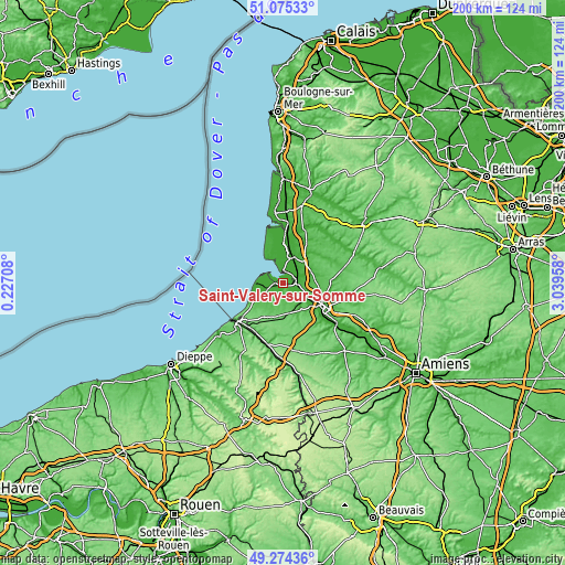 Topographic map of Saint-Valery-sur-Somme