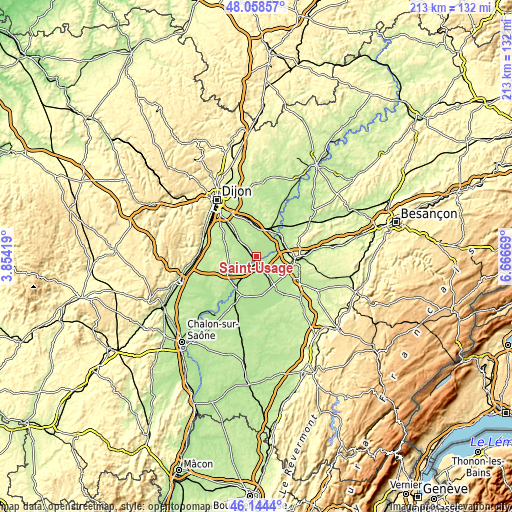 Topographic map of Saint-Usage