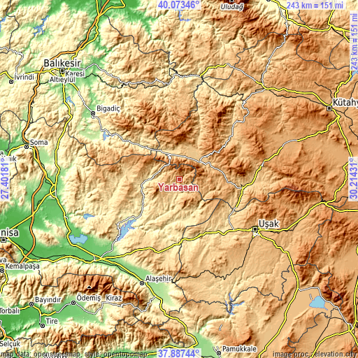 Topographic map of Yarbasan