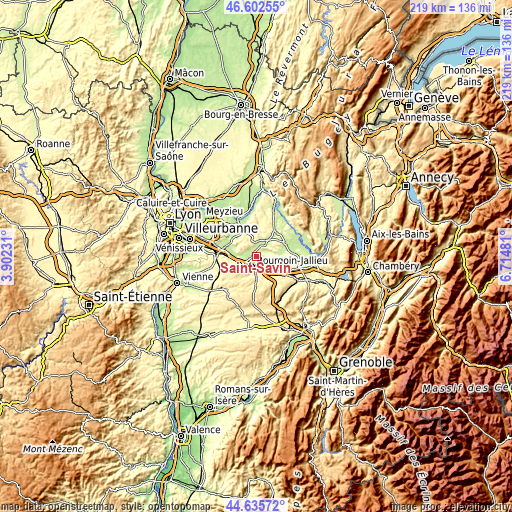 Topographic map of Saint-Savin