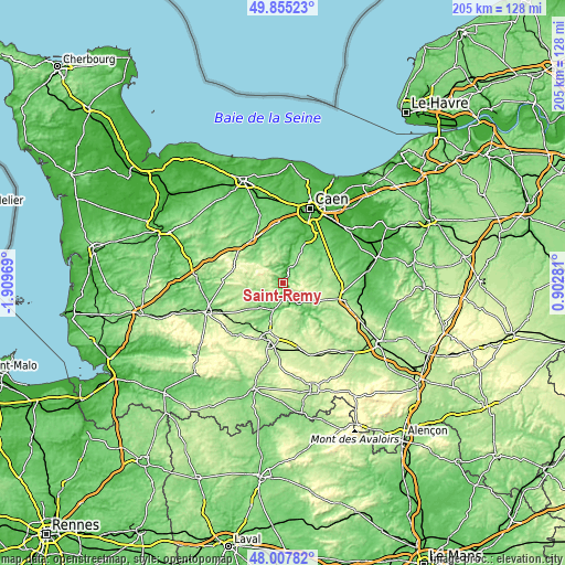 Topographic map of Saint-Rémy