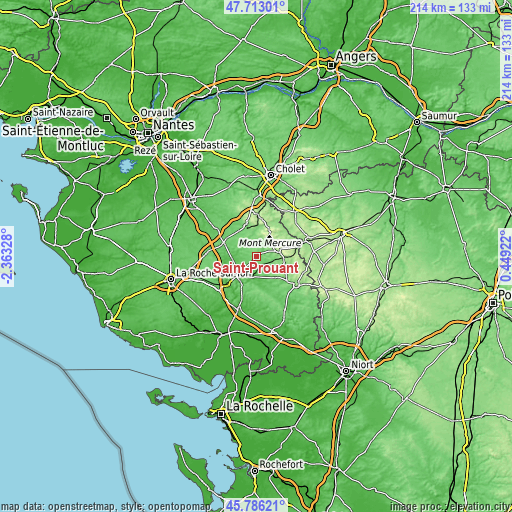 Topographic map of Saint-Prouant