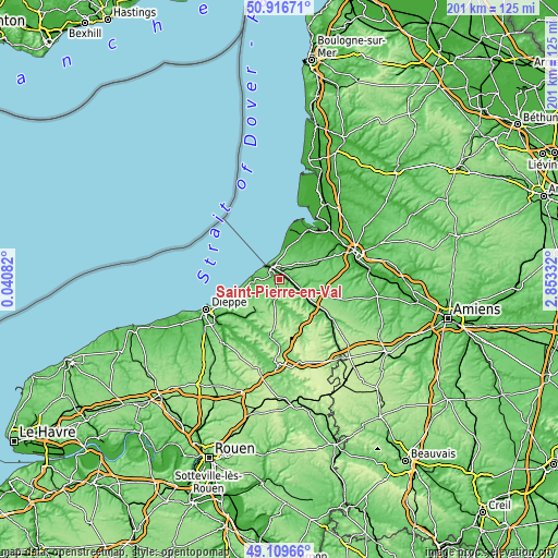 Topographic map of Saint-Pierre-en-Val