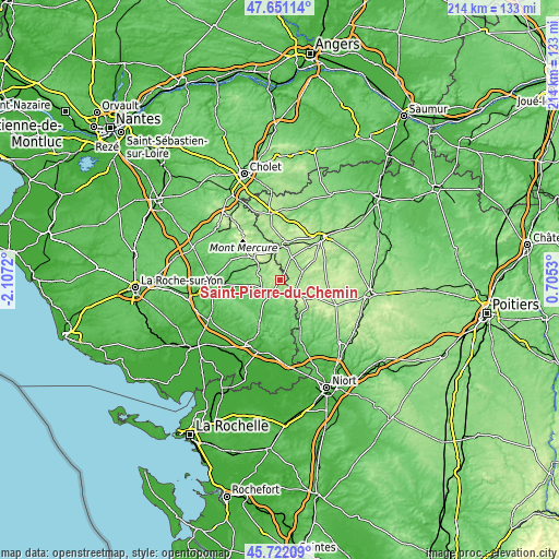 Topographic map of Saint-Pierre-du-Chemin