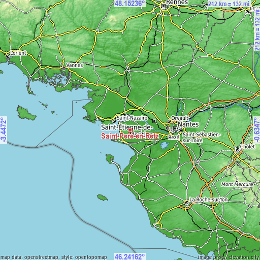 Topographic map of Saint-Père-en-Retz