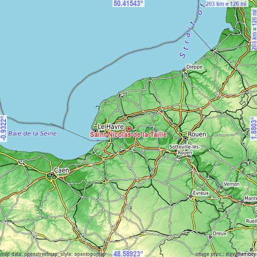 Topographic map of Saint-Nicolas-de-la-Taille