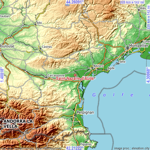 Topographic map of Saint-Nazaire-d’Aude