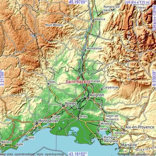 Topographic map of Saint-Nazaire