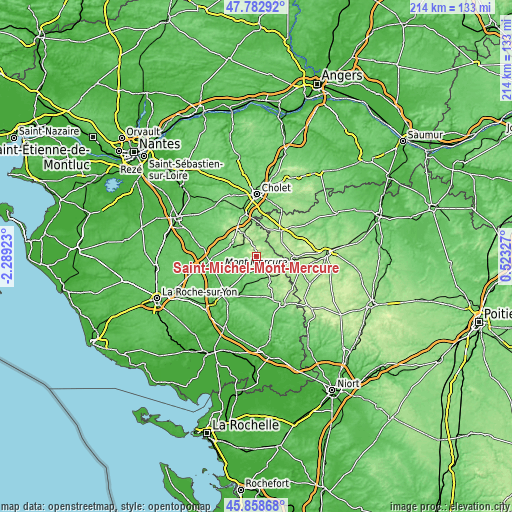 Topographic map of Saint-Michel-Mont-Mercure