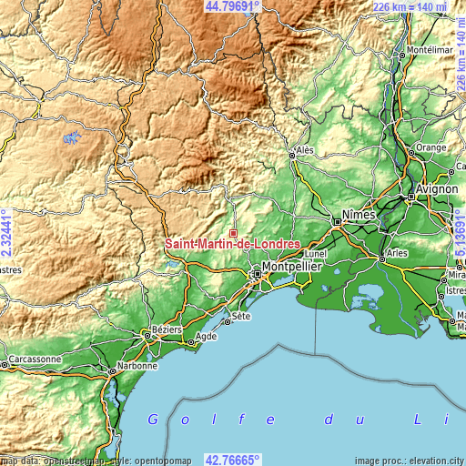 Topographic map of Saint-Martin-de-Londres