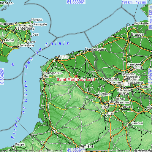 Topographic map of Saint-Martin-au-Laërt