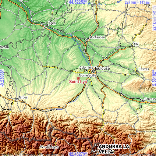 Topographic map of Saint-Lys