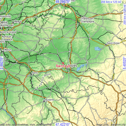 Topographic map of Saint-Lyé