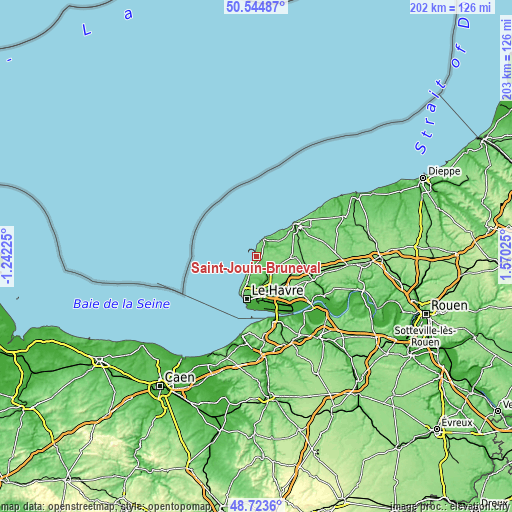 Topographic map of Saint-Jouin-Bruneval