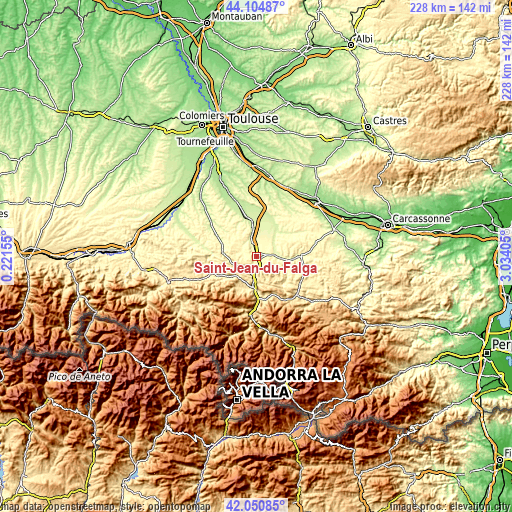 Topographic map of Saint-Jean-du-Falga