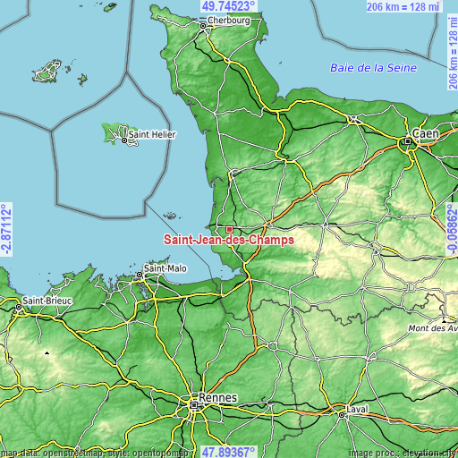 Topographic map of Saint-Jean-des-Champs