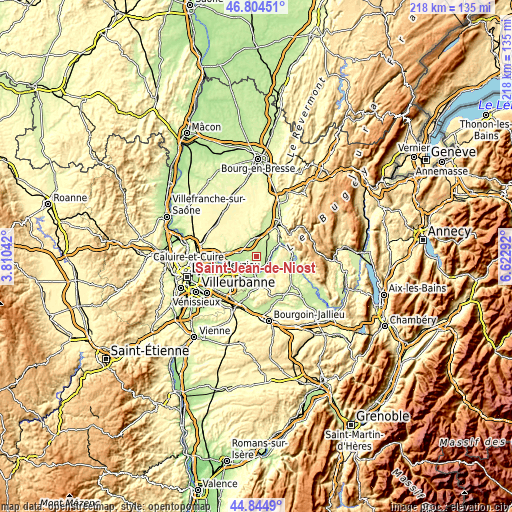 Topographic map of Saint-Jean-de-Niost