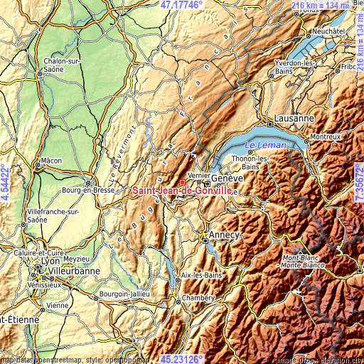 Topographic map of Saint-Jean-de-Gonville