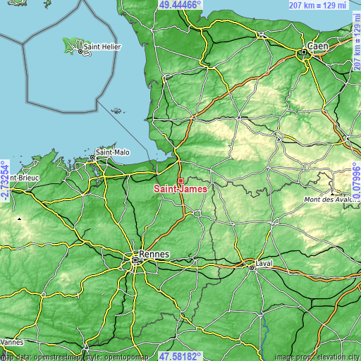 Topographic map of Saint-James