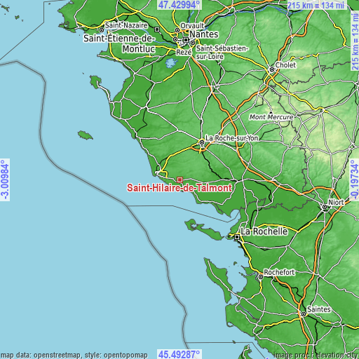 Topographic map of Saint-Hilaire-de-Talmont