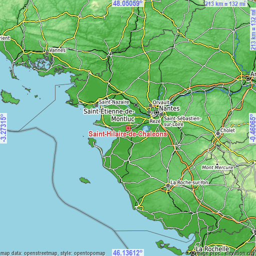 Topographic map of Saint-Hilaire-de-Chaléons