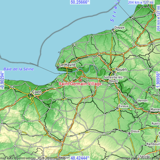 Topographic map of Saint-Germain-Village