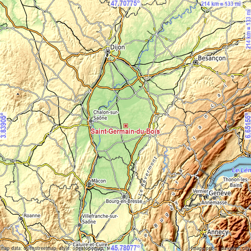 Topographic map of Saint-Germain-du-Bois