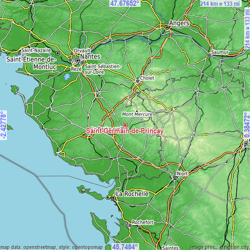 Topographic map of Saint-Germain-de-Prinçay