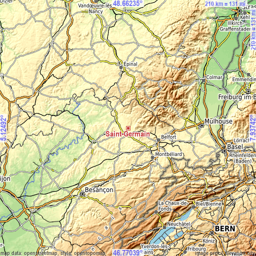 Topographic map of Saint-Germain