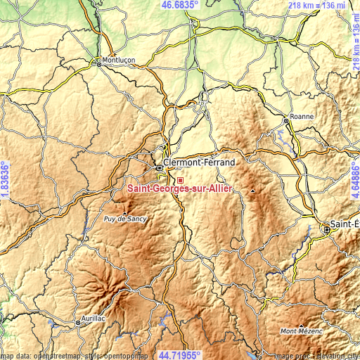 Topographic map of Saint-Georges-sur-Allier