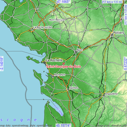 Topographic map of Saint-Georges-du-Bois