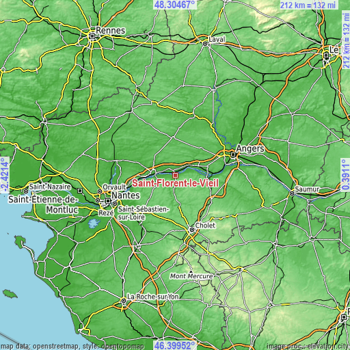 Topographic map of Saint-Florent-le-Vieil