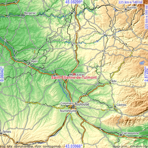 Topographic map of Saint-Etienne-de-Tulmont
