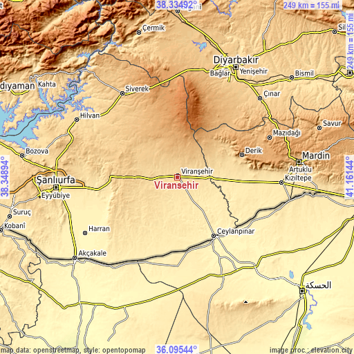 Topographic map of Viranşehir