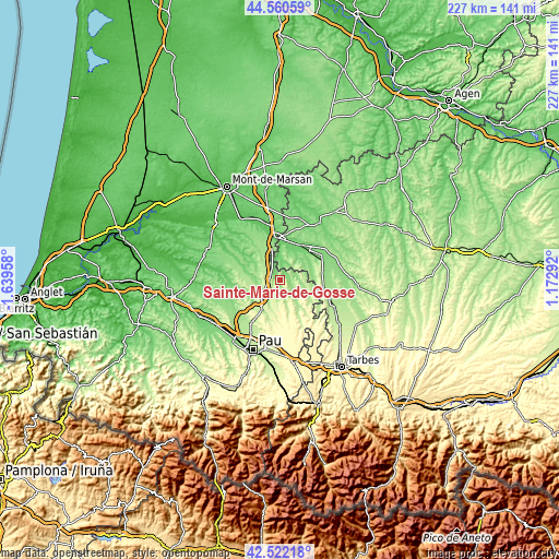 Topographic map of Sainte-Marie-de-Gosse