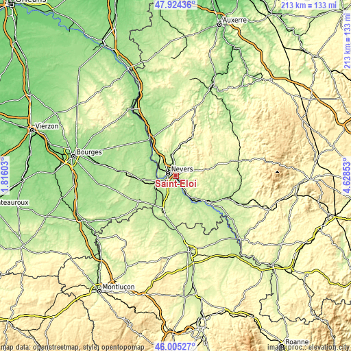 Topographic map of Saint-Éloi